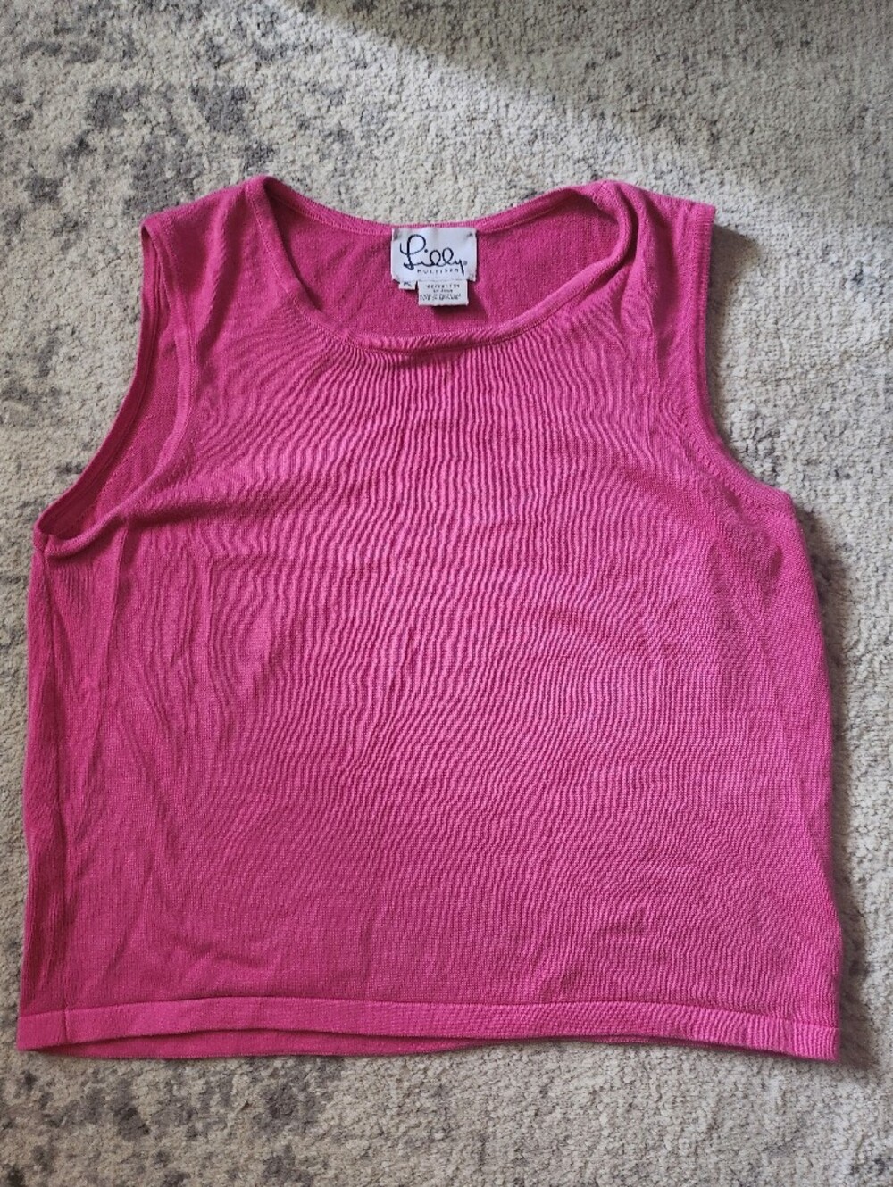 Lilly Pulitzer Hot Pink Ribbed Tank Top